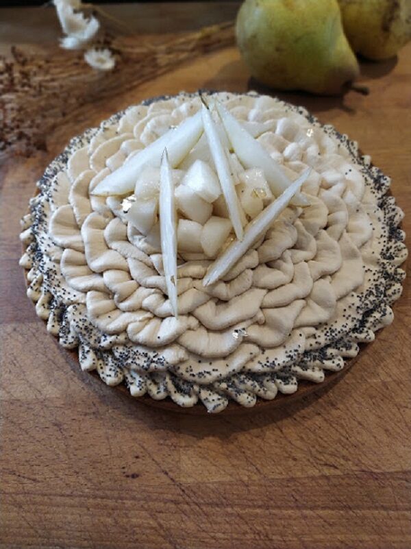 tarte poire valrhona dulcey