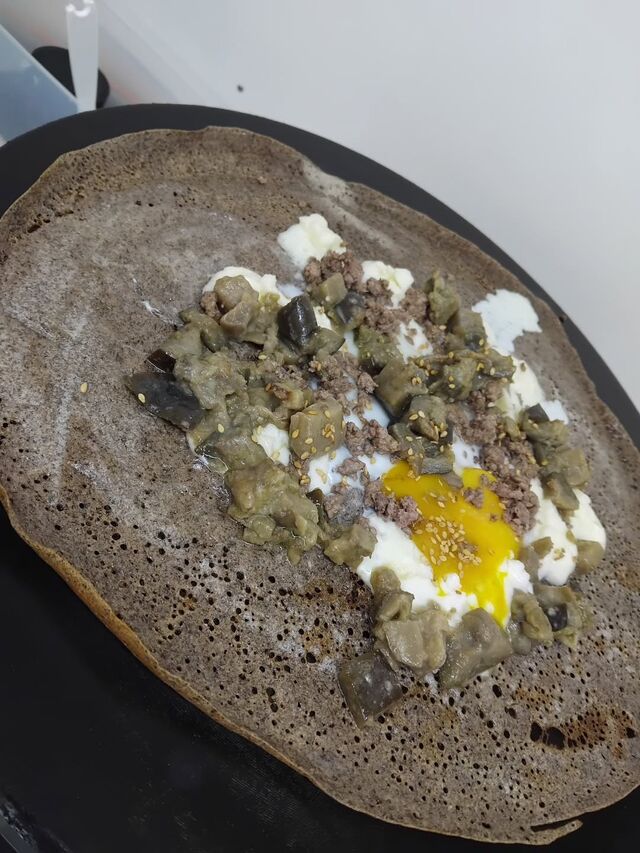 galette aubergine oeuf pois chiche