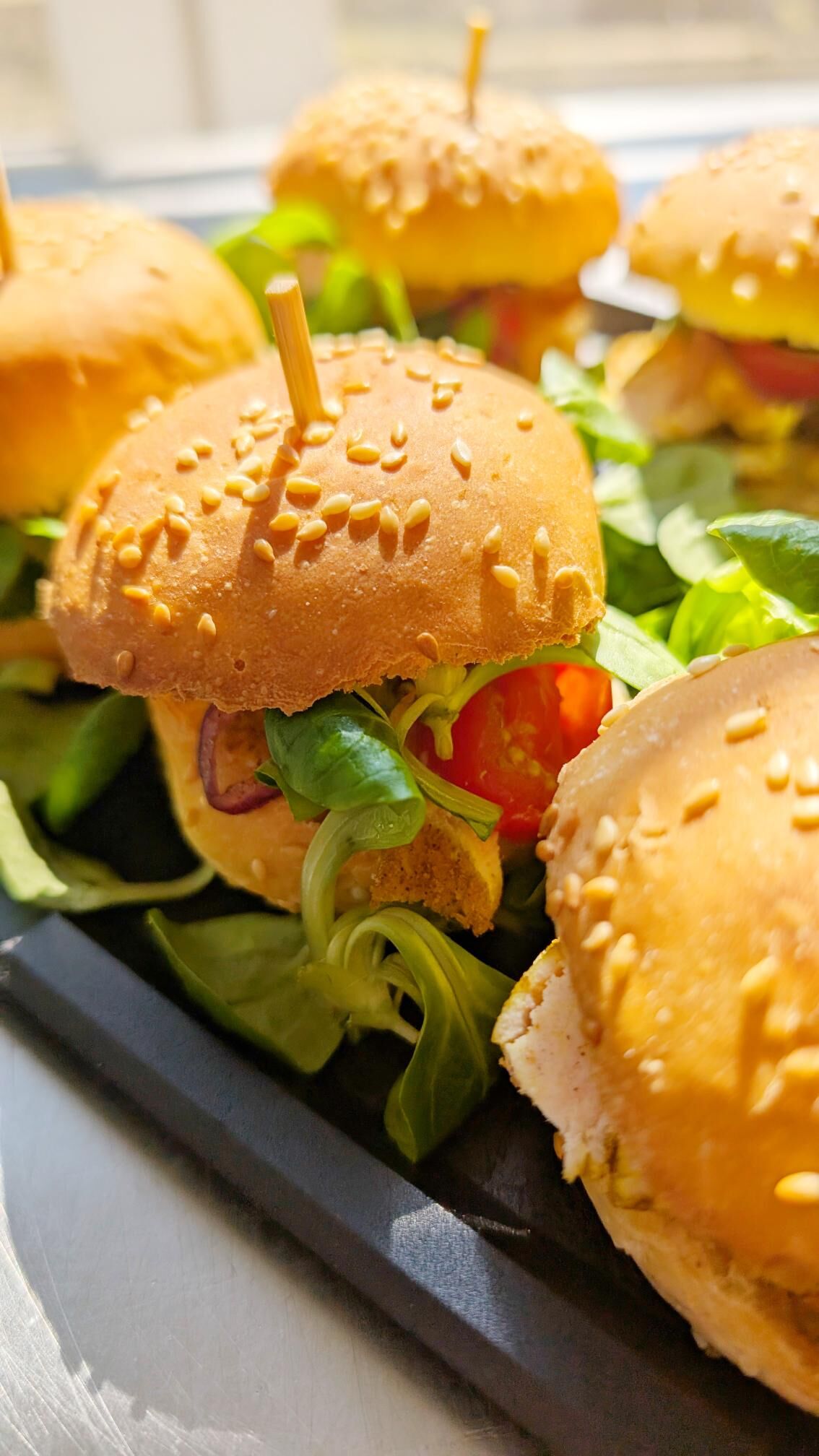 Minis burger au poulet Colombo