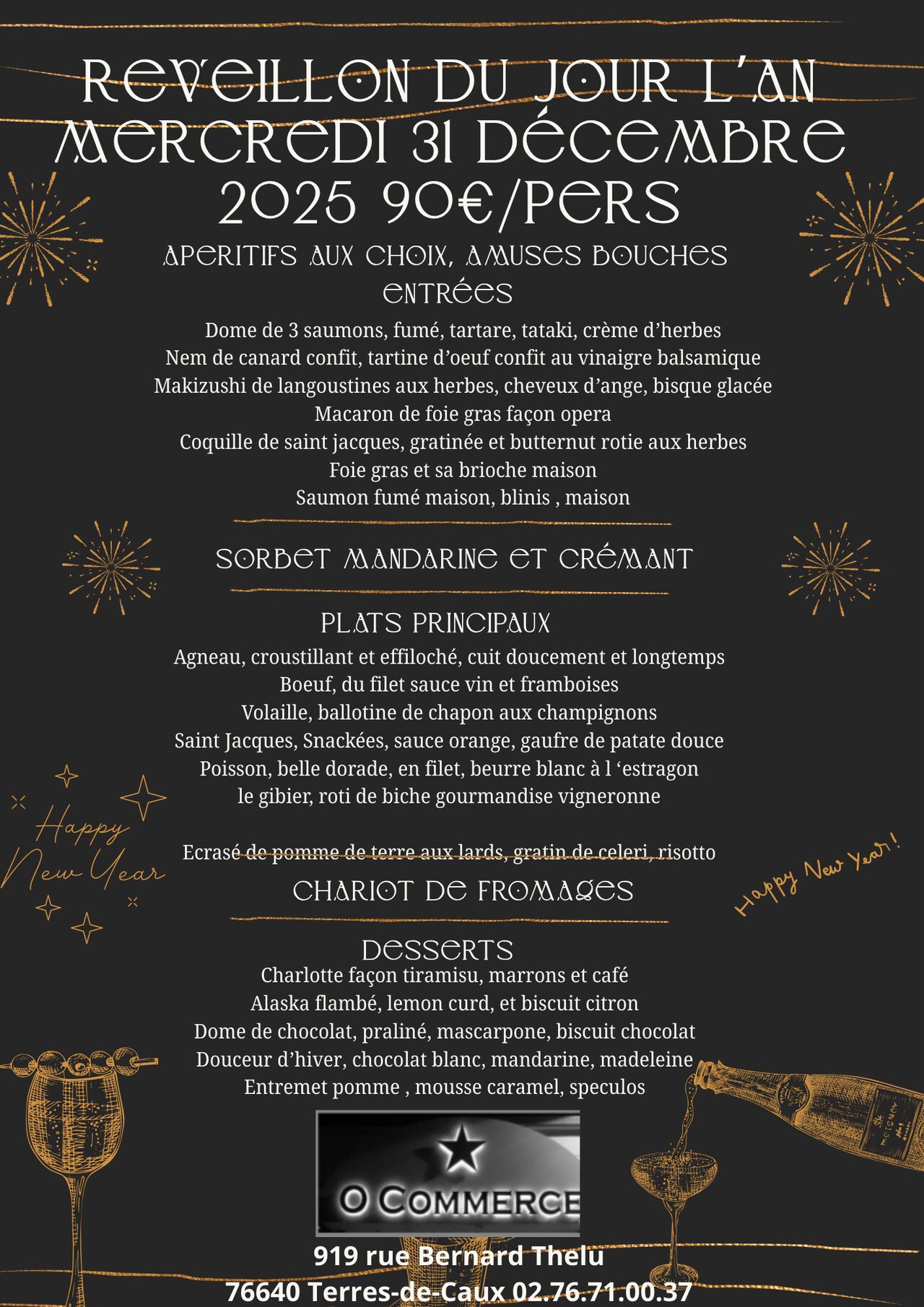 menu du reveillon 2025