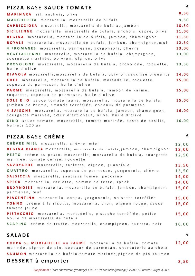 Pizzas à emporter
