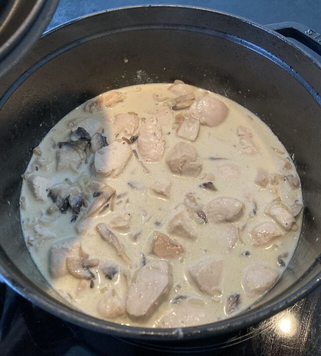 Poulet crème champignons