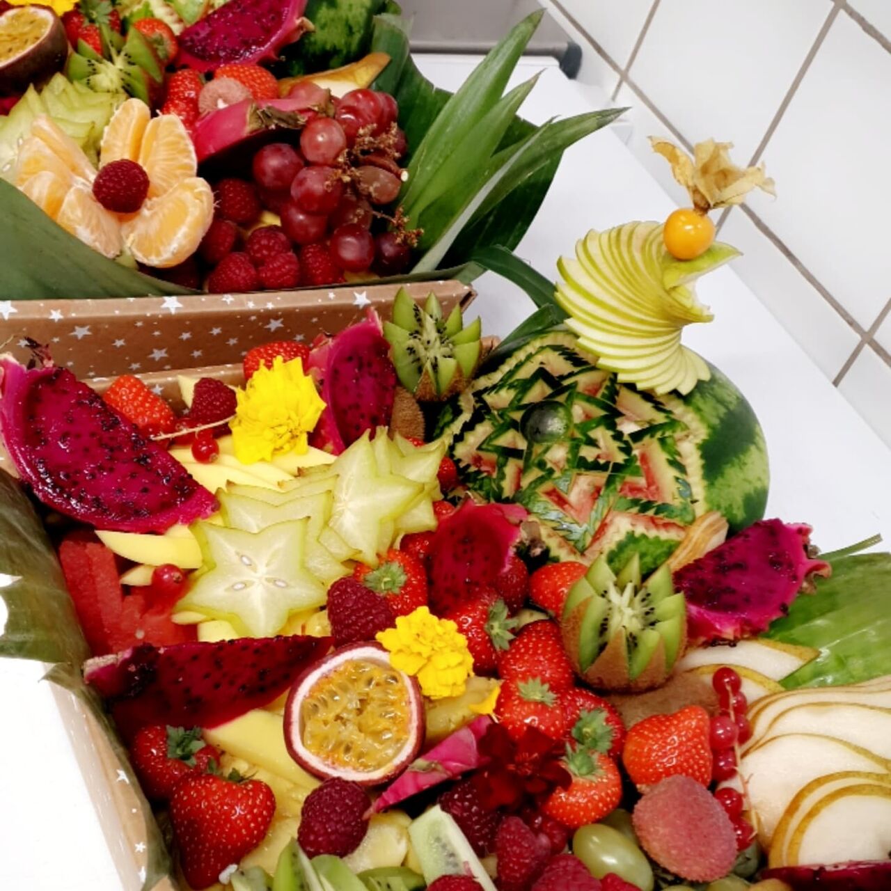 corbeille de fruit pour les magasins boulanger 