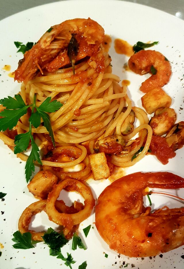 Spaghetti aux fruits de mer