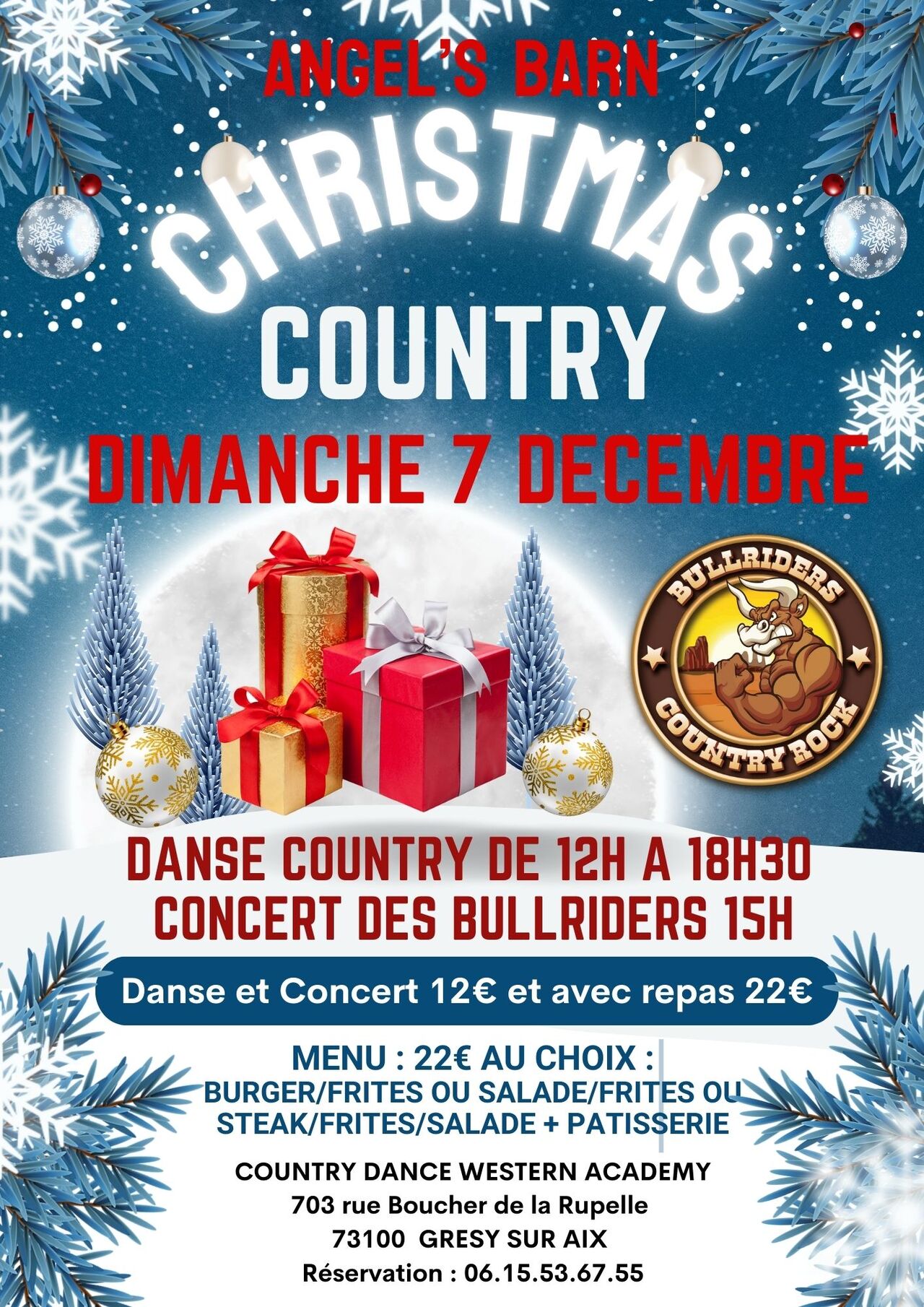 DIMANCHE 7 DECEMBRE : CHRISTMAS COUNTRY