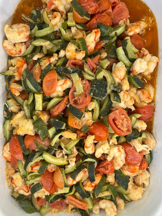 Sugo di gamberi e zucchine