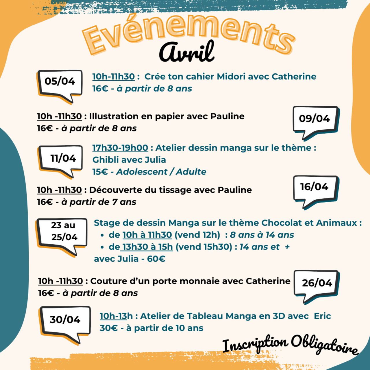 Programme Avril