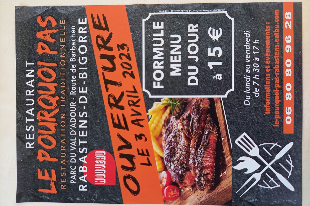 Ouverture du Restaurant à la semaine