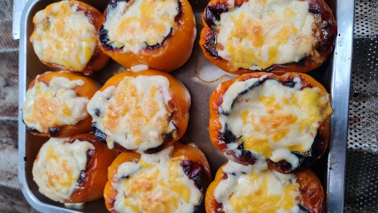 Pimientos rellenos de bacalao