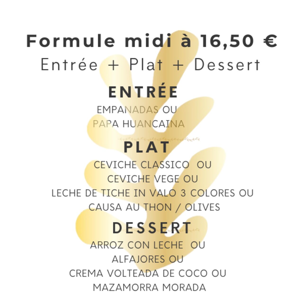 Formule déjeuner à moins de 20 euros
