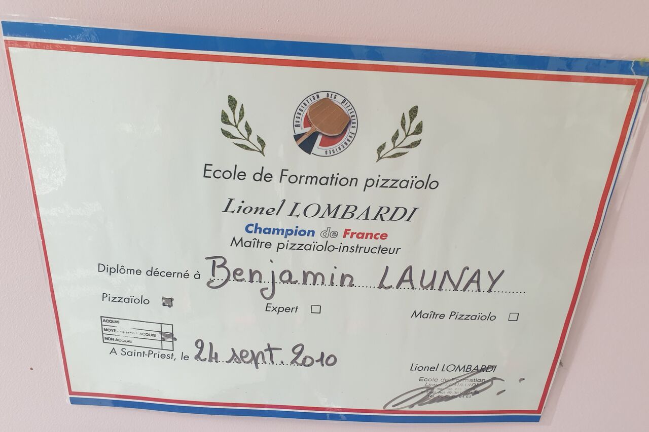 Diplomé par FRANCE PIZZA TOUR