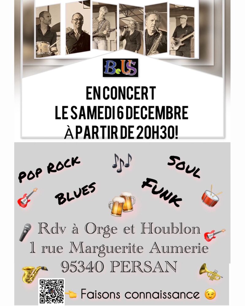 Concert des Be Us Samedi 6 décembre à 20h30