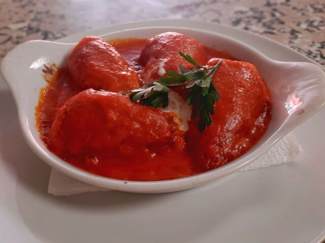 Pimientos rellenos de bacalao