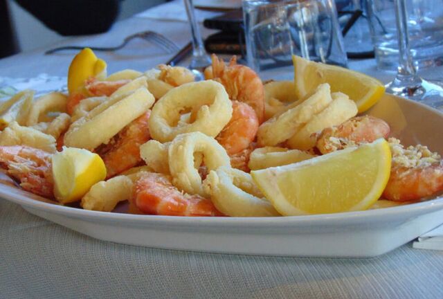 Frittura di gamberi e calamari