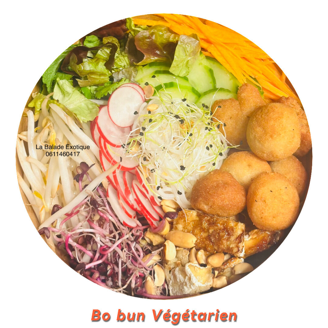 Tofu, accras végétarien et légumes