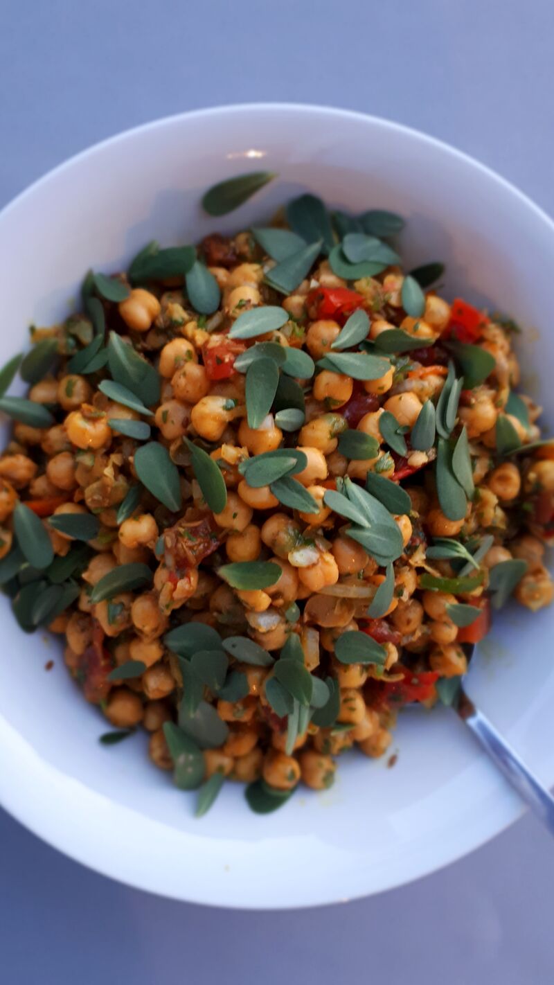 Salade de pois chiche au pourpier