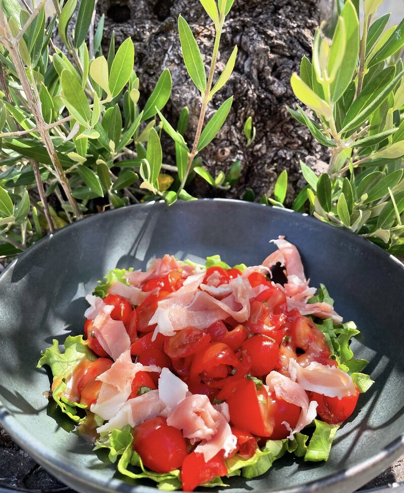 Salade de tomates cerises & jambon