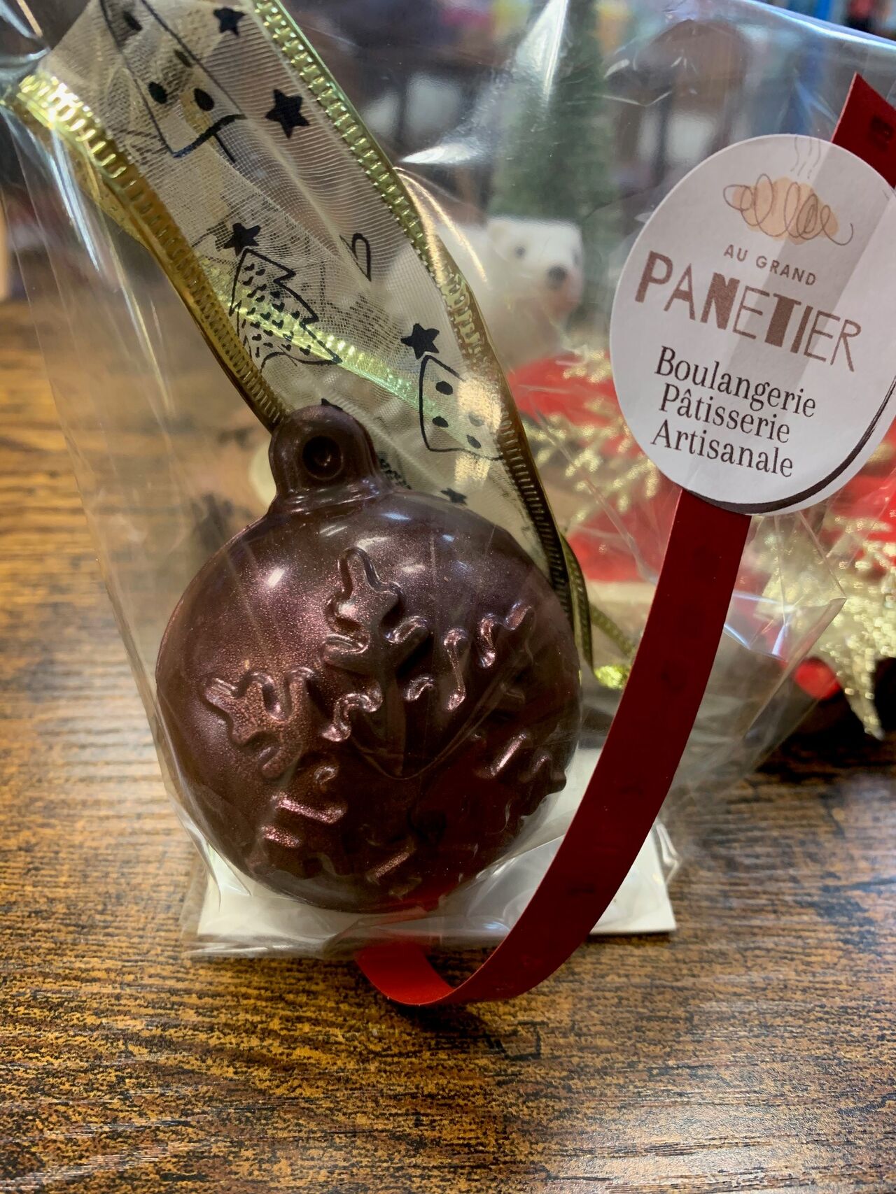 boule de noël en chocolat 