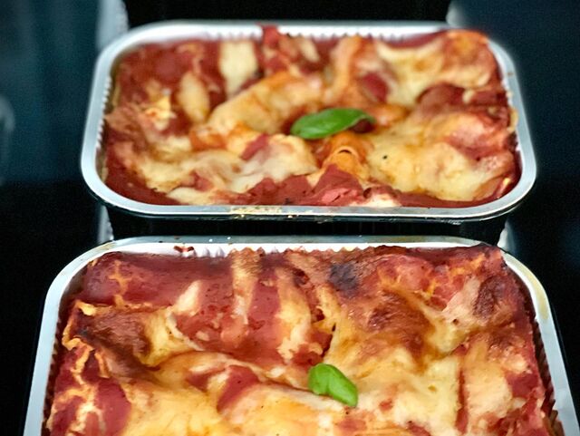 Lasagnes maison et d'autres pâtes différentes chaque semaine.