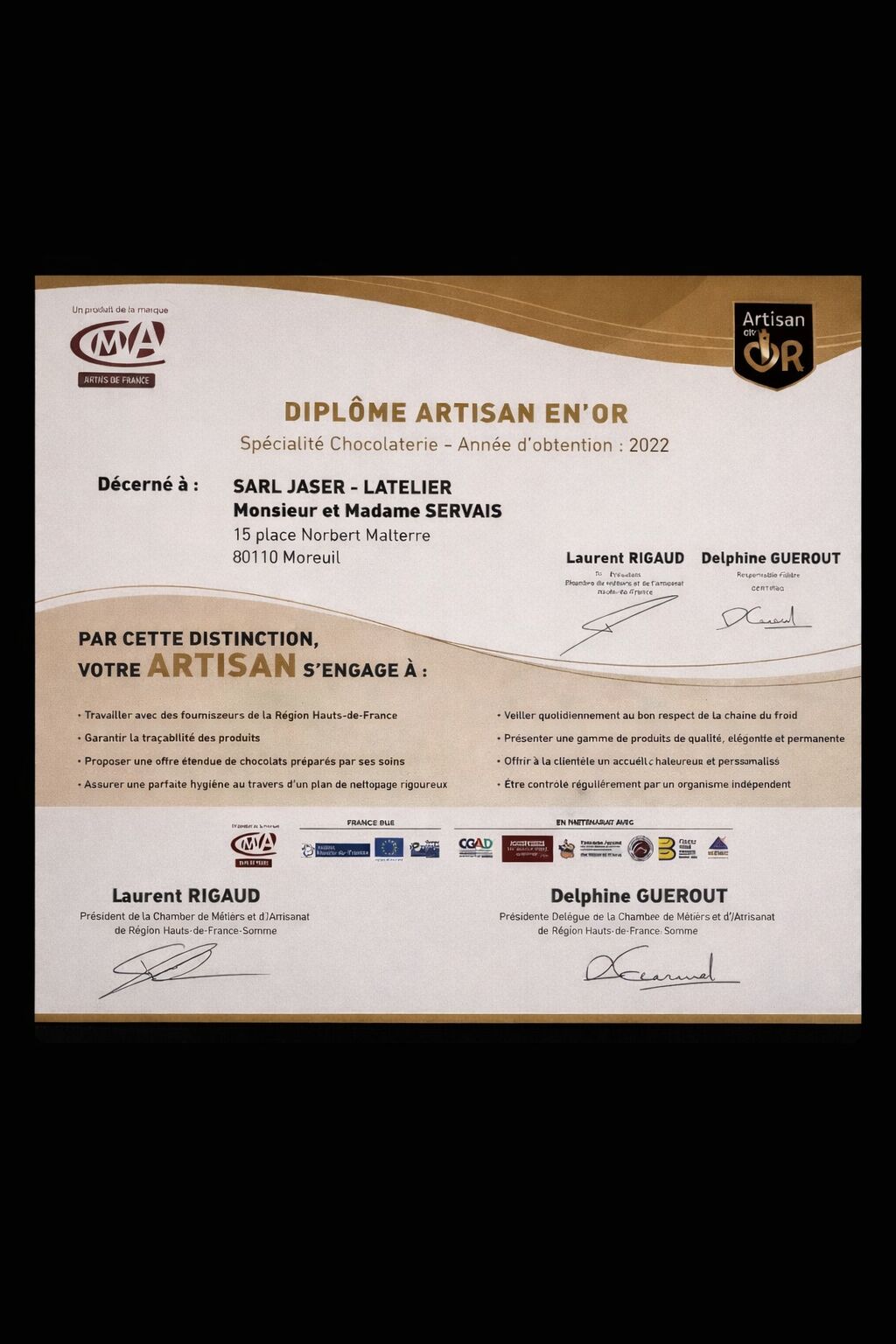 Artisan en or Chocolaterie