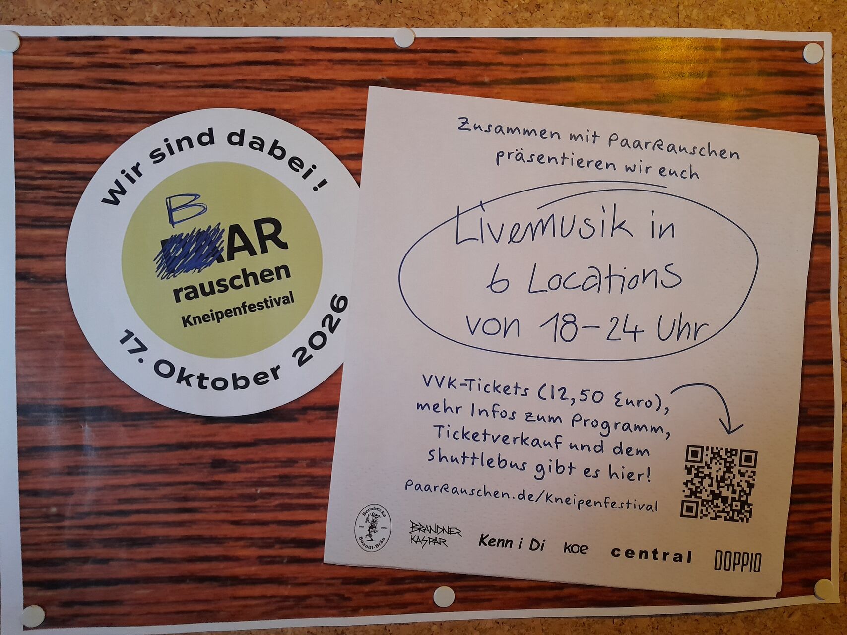 "BarRauschen" - Kneipenvestival im Brandner mit Wildwasser & den Rose Valley Rock'n Rollers