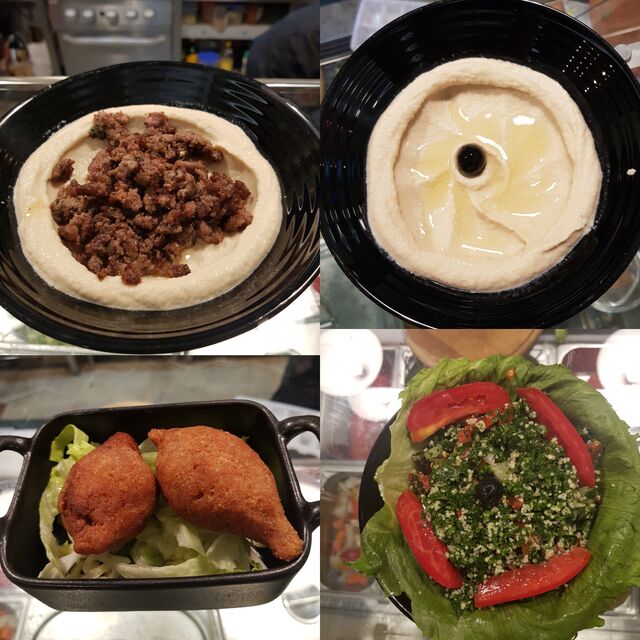 HUMMUS €2
HUMMUS CON CARNE €2.50
KUBBA €2
TABBOULEH € 2 