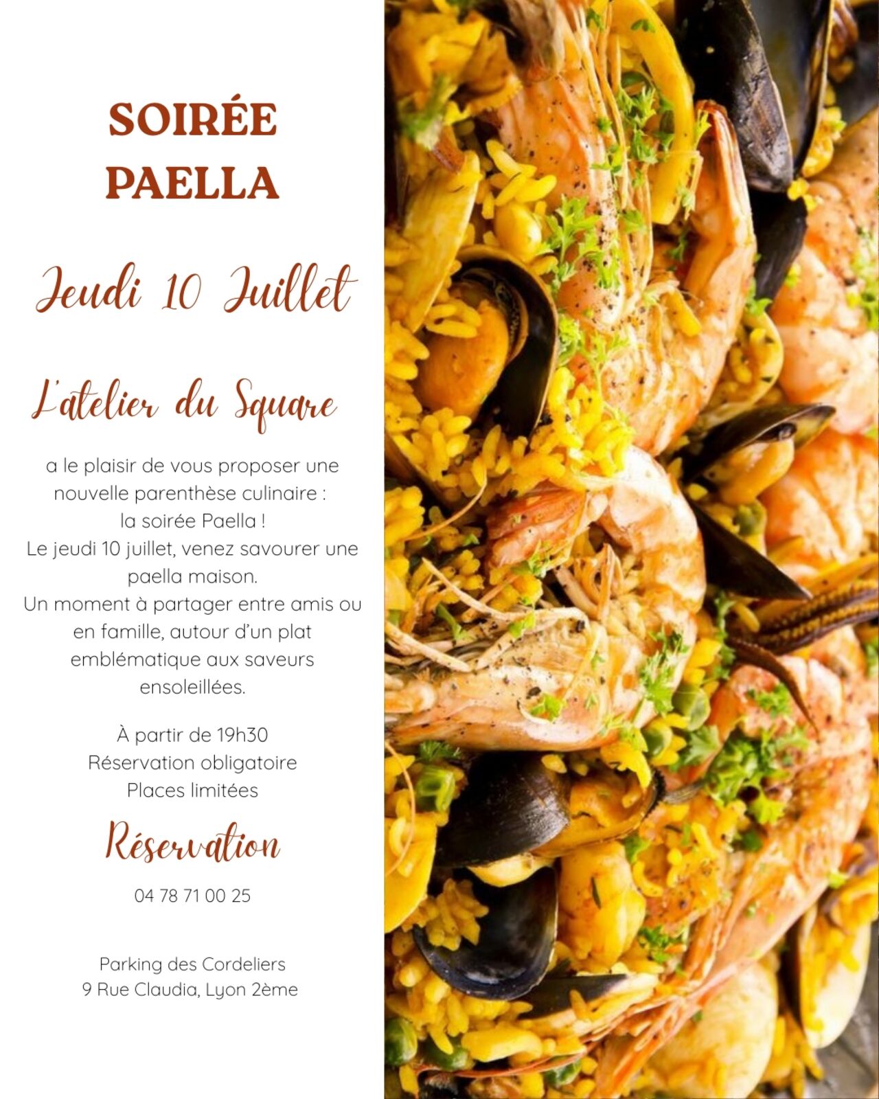 SOIRÉE PAËLLA JEUDI 10 JUILLET