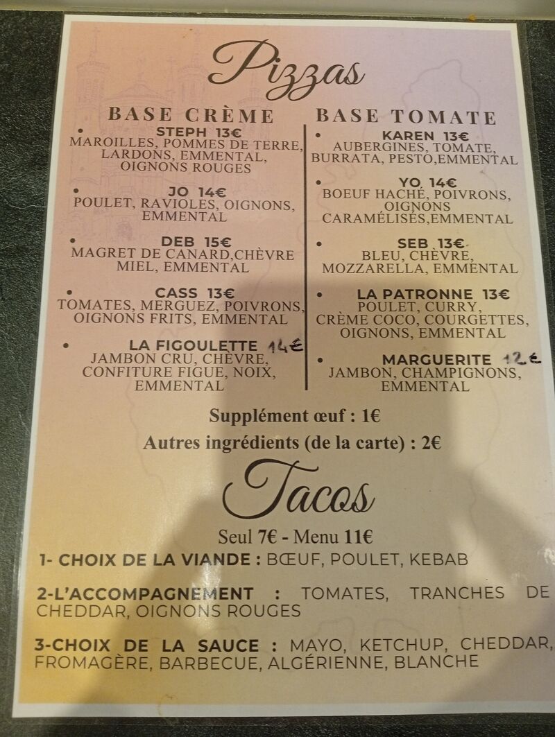 Liste des pizzas 