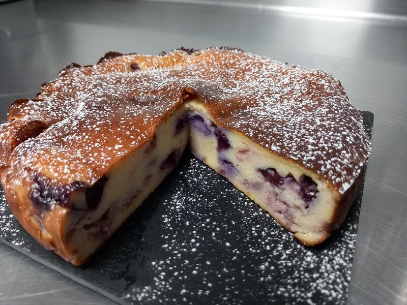 Tarta ricotta y arándanos