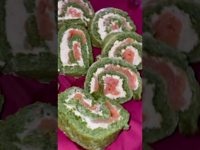 Roladki szpinakowe z łososiem 