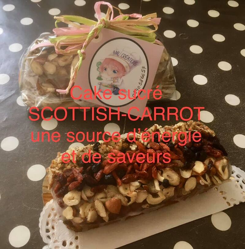 SCOTTISH CARROT CAKE : cake sans matière grasse, très énergétique avec des fruits secs et à coque