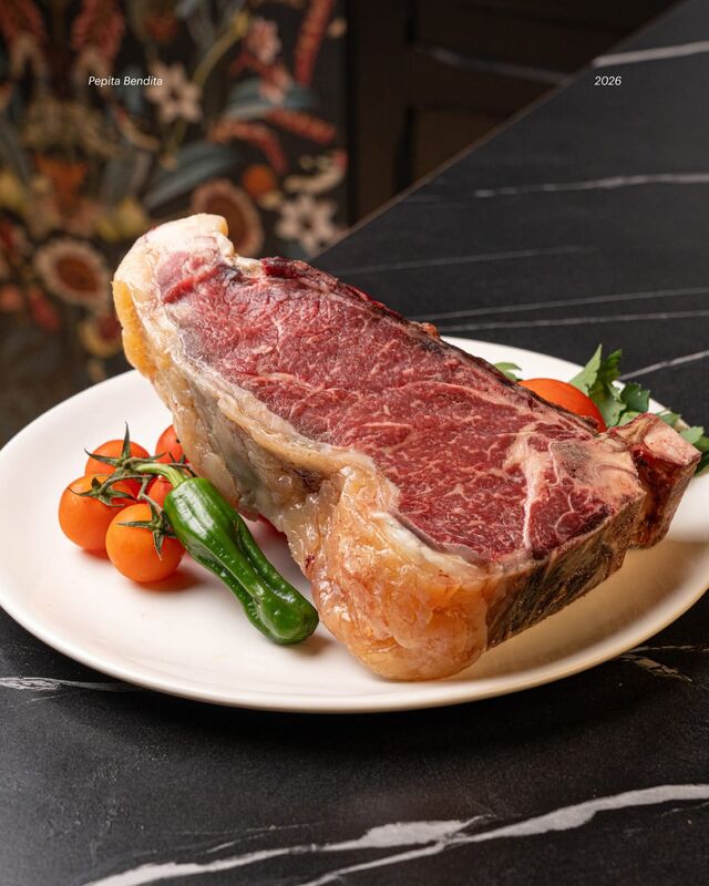 Chuletón de vaca rubia gallega.