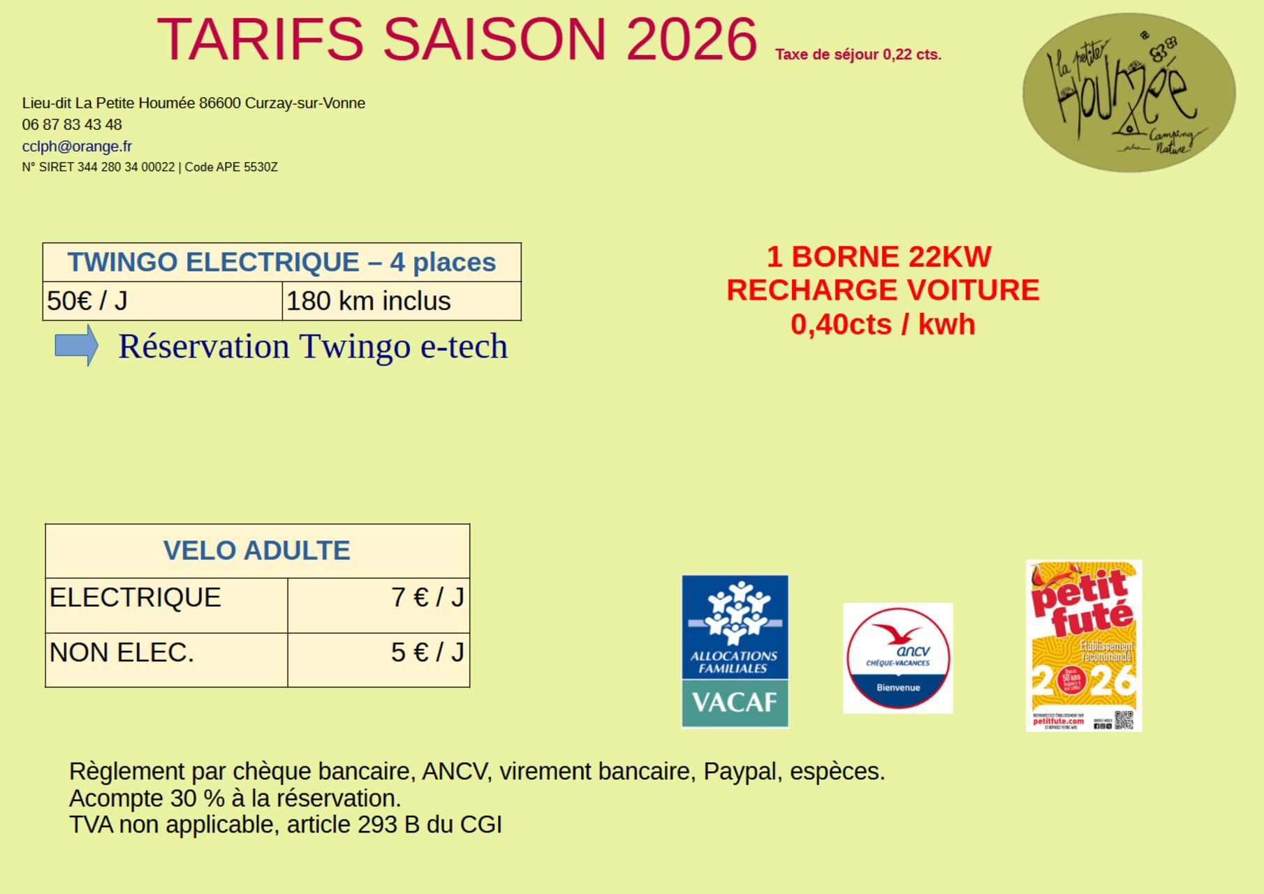 LOCATION VELO ET TWINGO