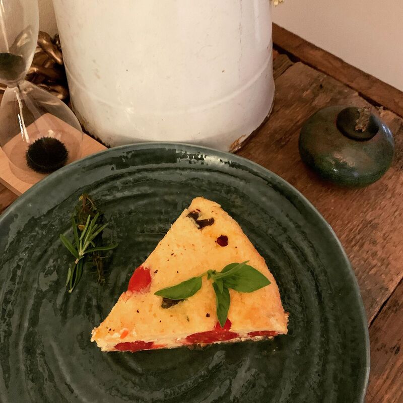 Clafoutis chèvre tomates cerises