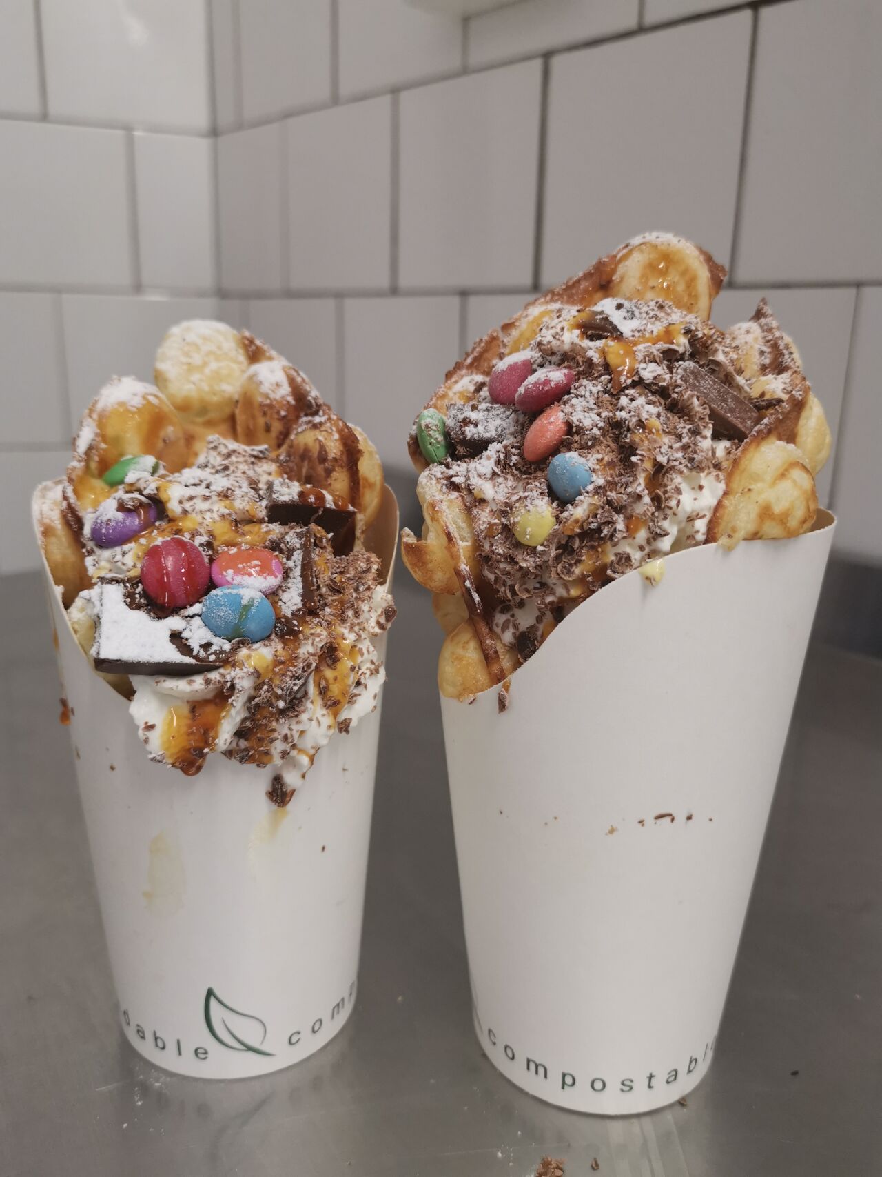 Bublinkové vafle se zmrzlinou