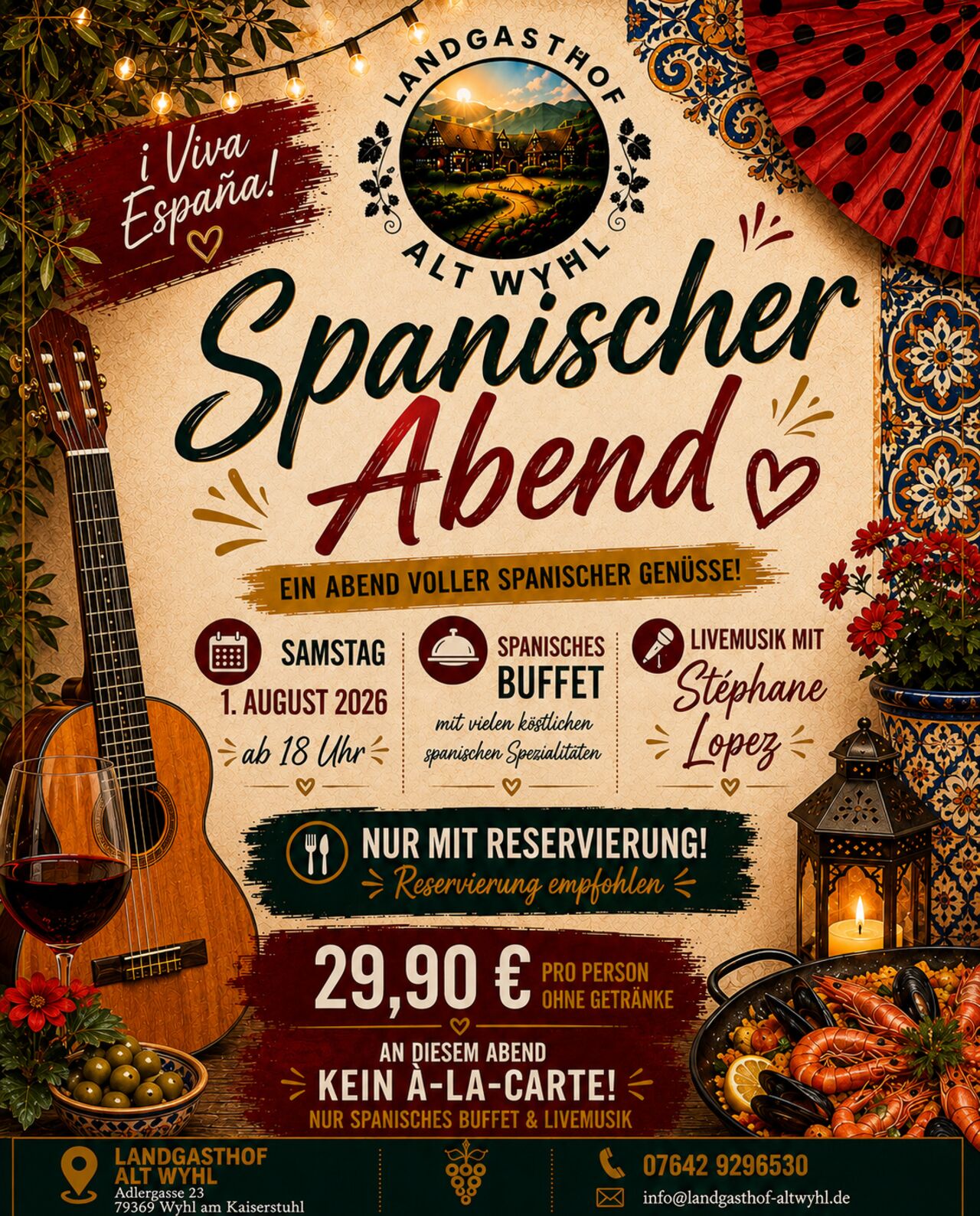 Spanischer Abend im Landgasthof Alt Wyhl