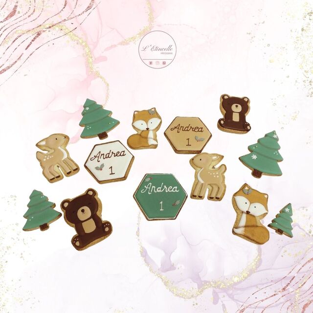 Sablés glaçage royal thème forêt 