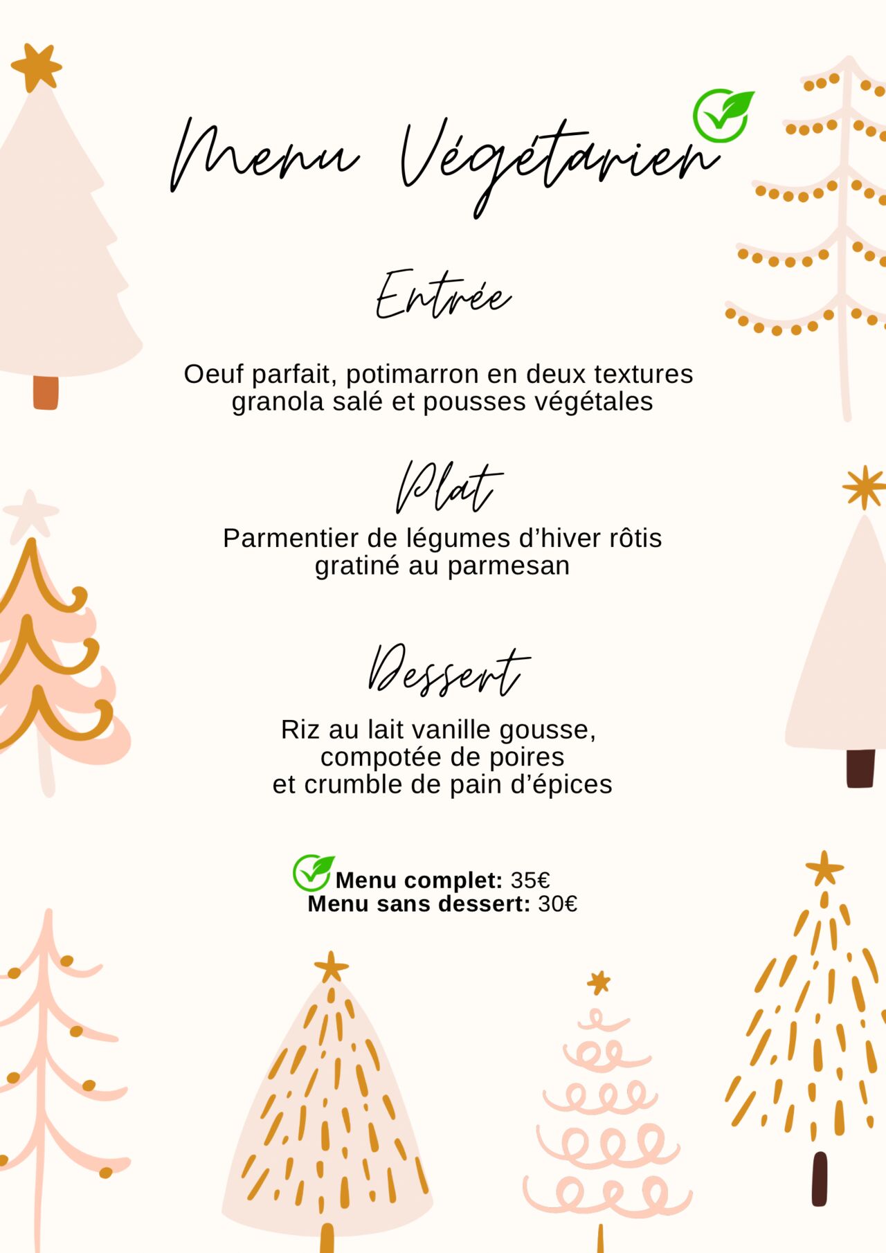 Menu fêtes VG 🌿