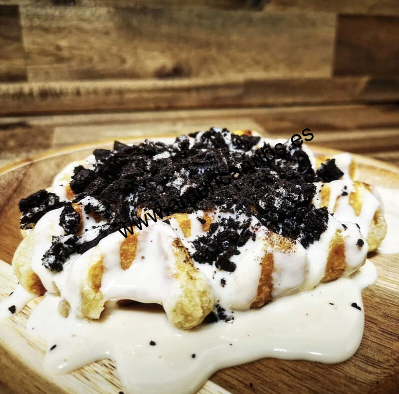 Gofre choco blanco y oreo