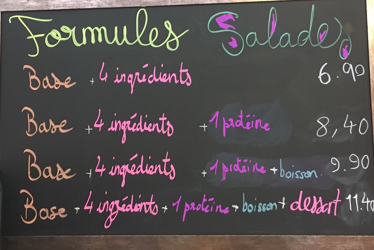 Nos formules salades à composer vous même...