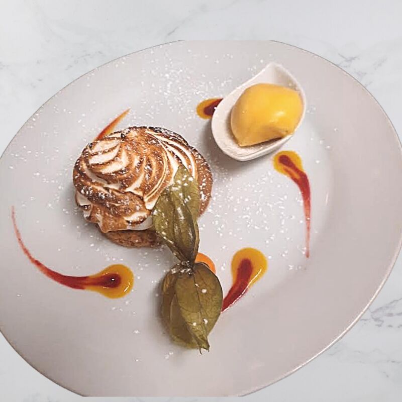 Tarte citron –meringuée et sa glace 