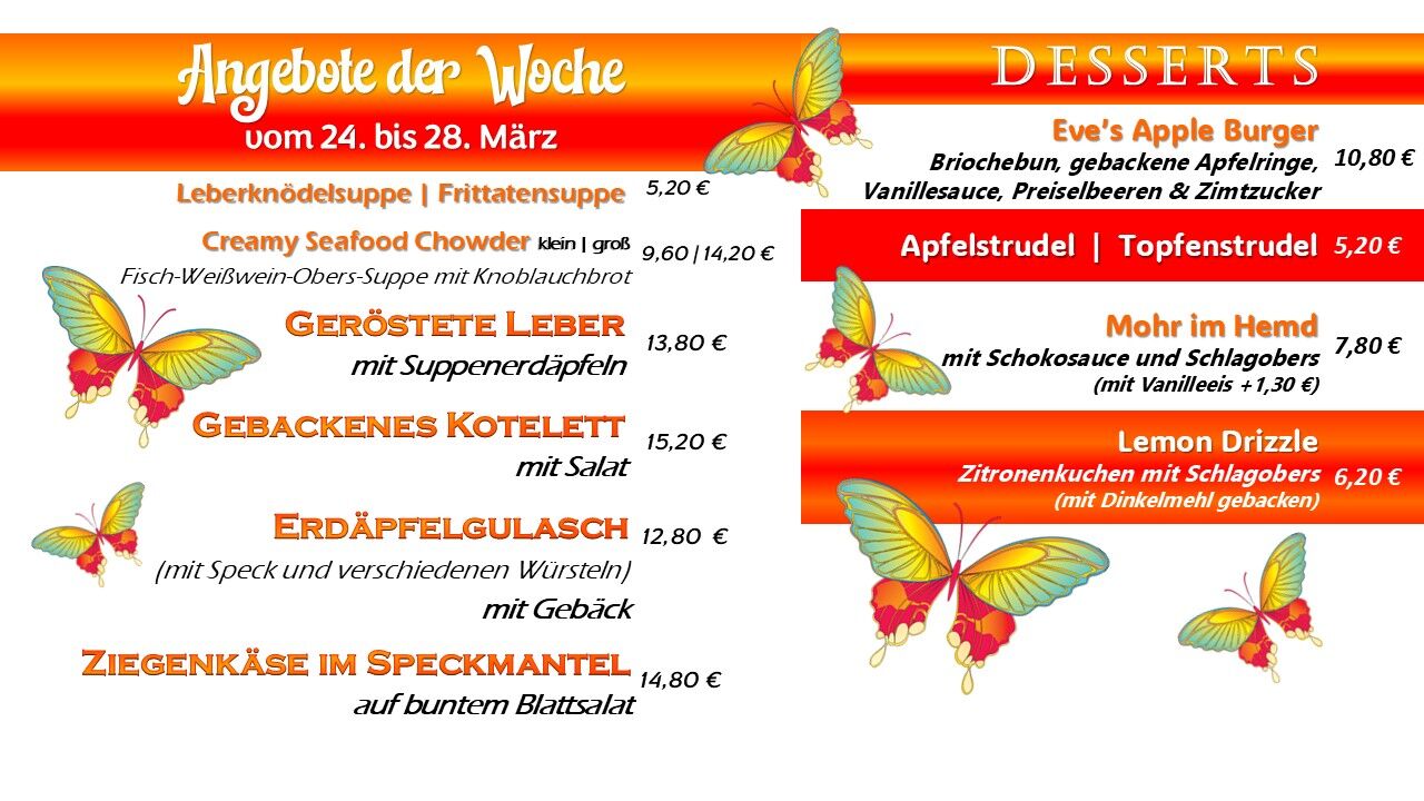 Speisenangebot der Woche