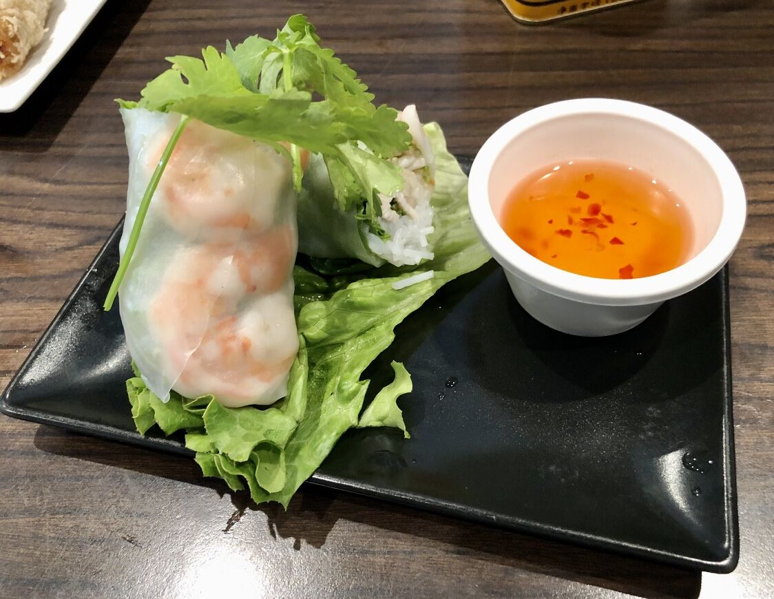 Roll aux crevettes et poulet