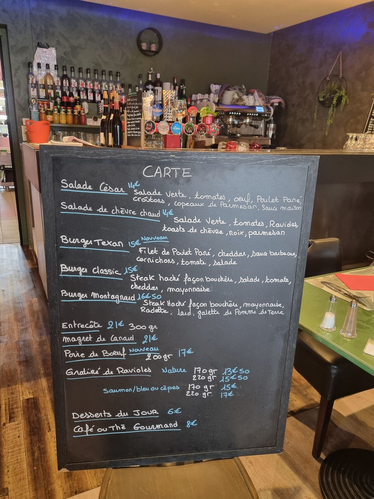 A l'évasion d'adamy à la carte vous trouverez la proposition suivante.