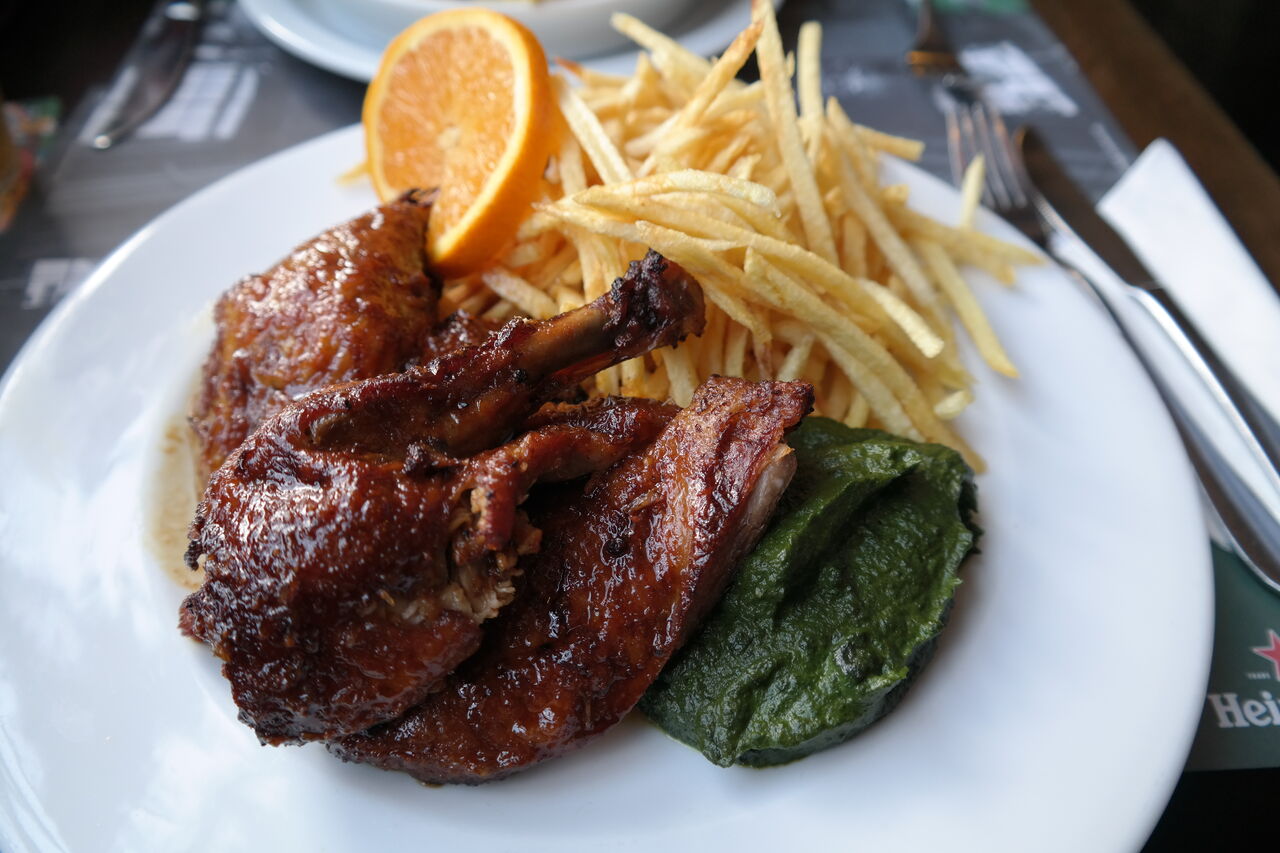 Pato assado c/laranja 