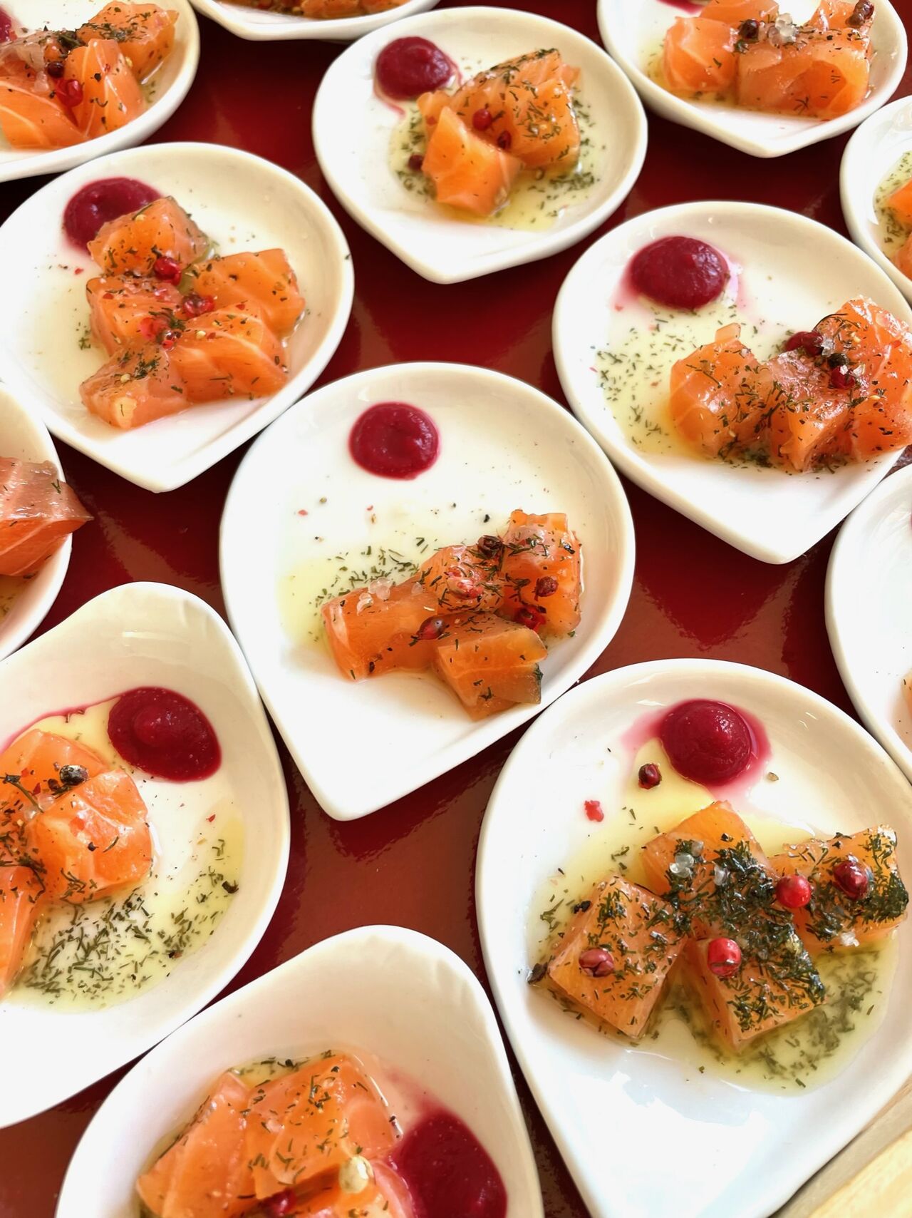 Gravlax de saumon velouté betterave