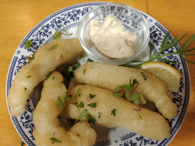 Filetes de peixe tempura 