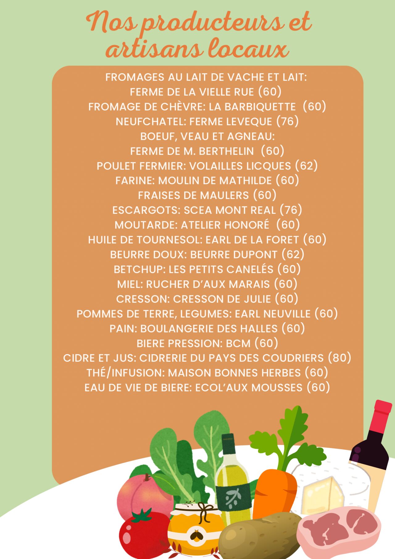 Nos fournisseurs locaux