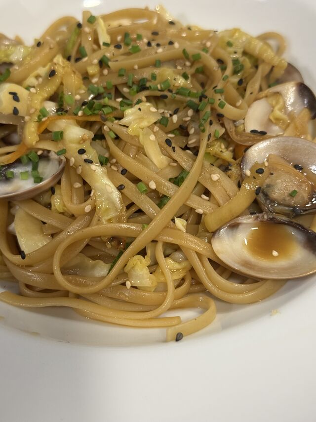 Pasta wok de mariscos