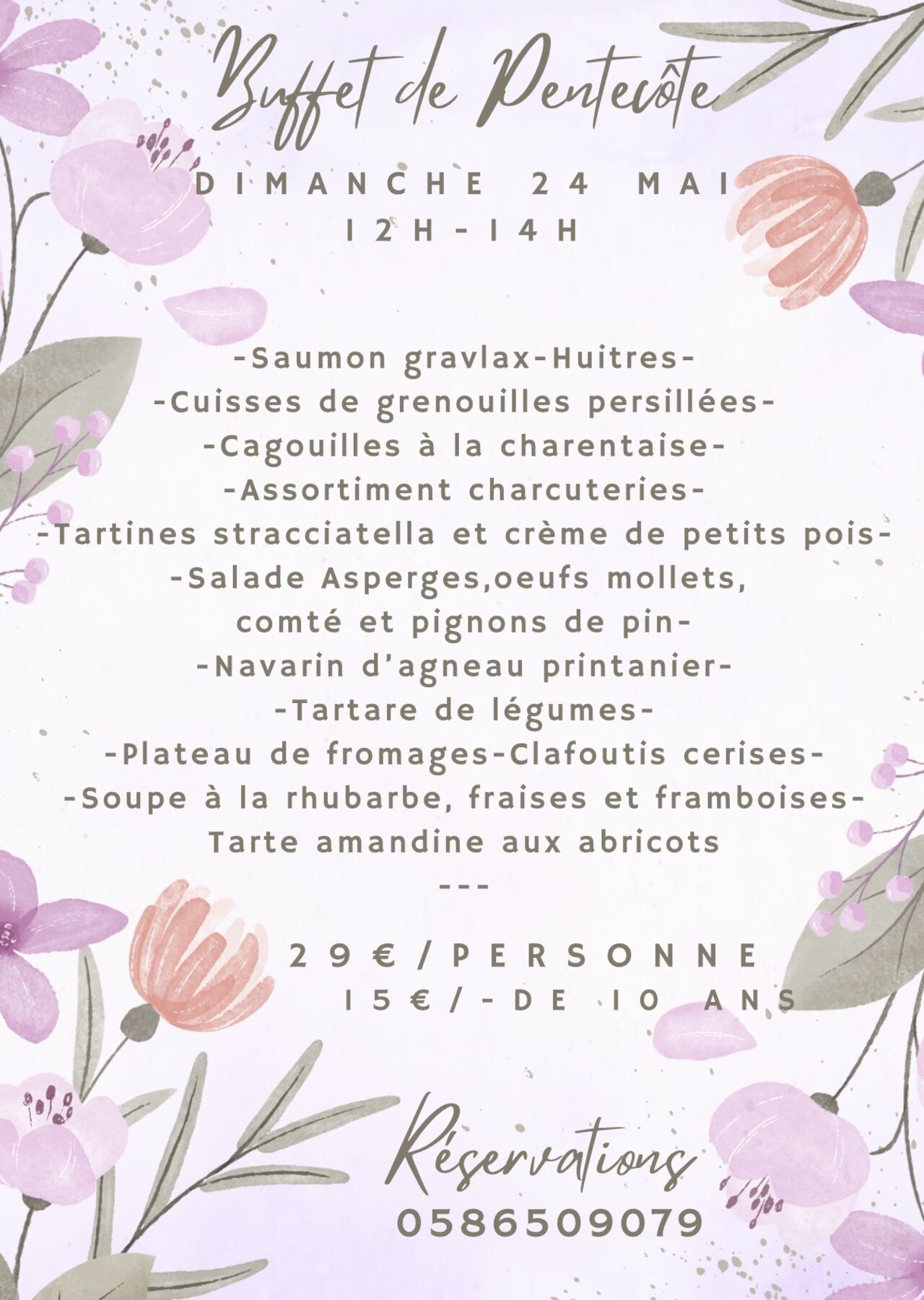 Buffet de Pentecôte